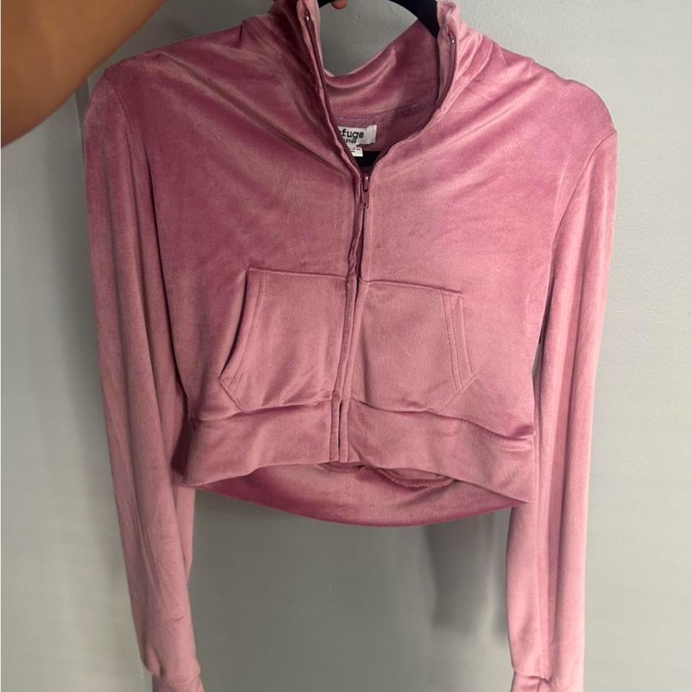 Fashion Nova Mauve Cropped Hoodie